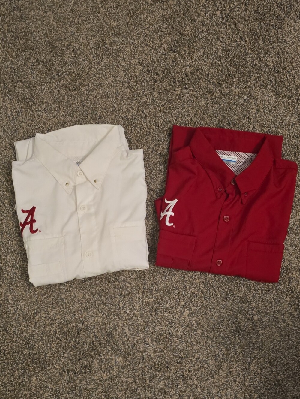 University of Alabama Men's Button-Down Casual Shirt - Crimson / White